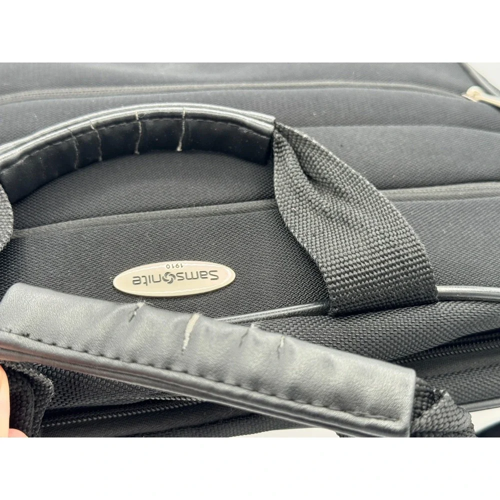 Samsonite Black 1910 Padded Nylon Laptop Briefcase W/Detachable Shoulder Strap